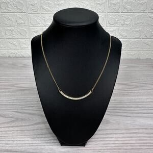 Costume Fashion Necklace Clear Rhinestones Gold Tone Lobster Clasp Adjustable